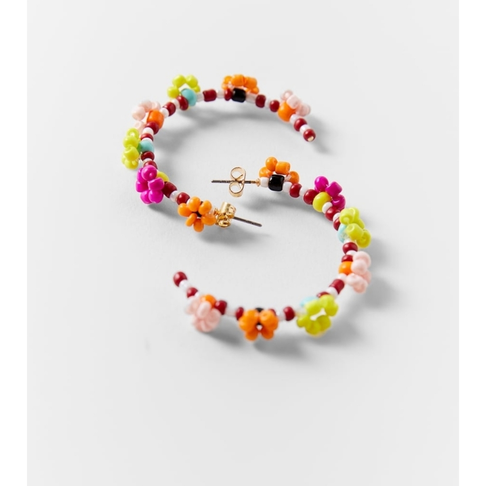 floral hoop earrings floral